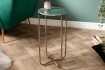 Lot de 2 tables d'appoint design coloris gris en marbre et métal ar...