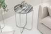 Lot de 2 tables d'appoint moderne coloris gris et argenté en marbre...