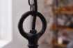 Lampe suspension design scandinave coloris noir en métal et en bois...