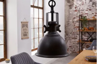 Lampe suspension design scandinave coloris noir en métal et en bois... 2