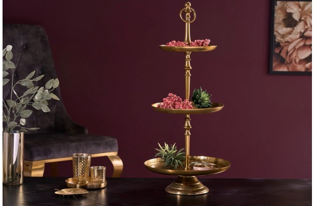 Plateau design oriental coloris cuivre en métal Objets de décoratio...