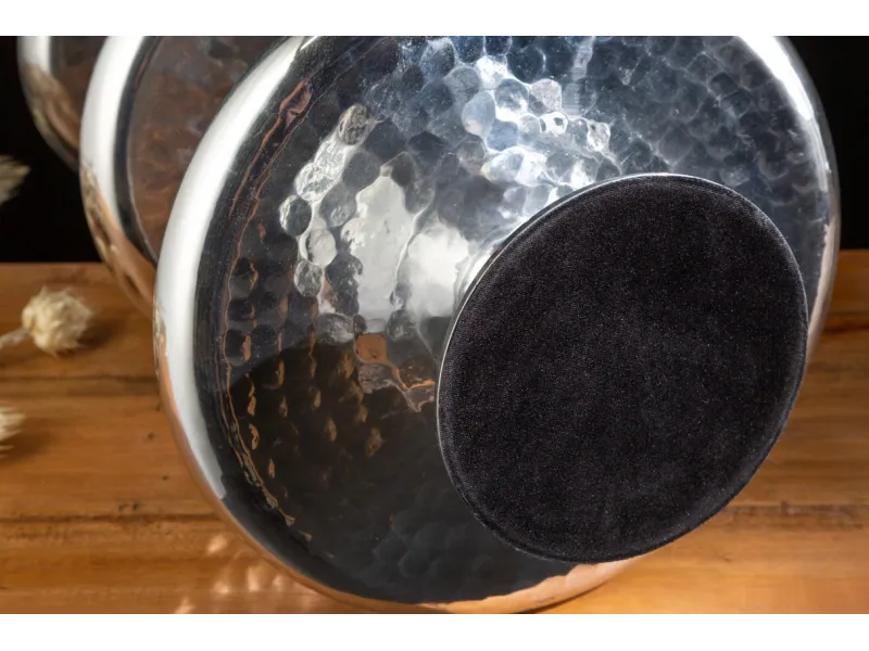 Plateau design oriental coloris argenté en métal Objets de décorati...