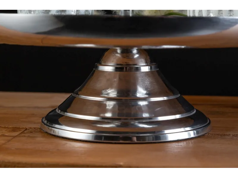 Plateau design oriental coloris argenté en métal Objets de décorati...