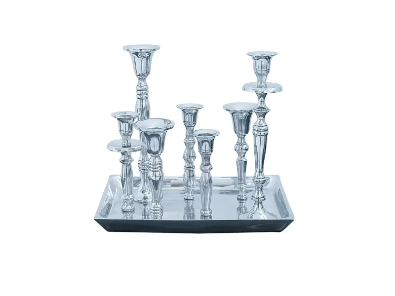 Chandelier design baroque coloris argenté à 7 branches Objets de dé...