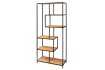 Bibliothèque design industriel coloris naturel en bois acacia massi...