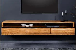 Meuble TV contemporain |Meuble TV style industriel en bois massif e... 2