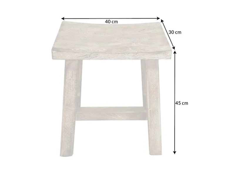 Tabouret 40 cm design en bois massif recyclé Tabourets bas |adeniahome...