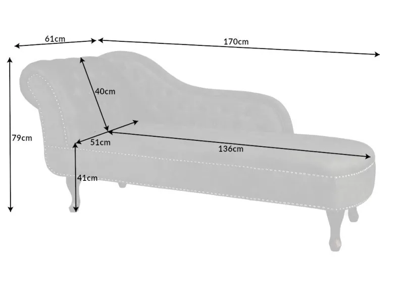 Meridienne Chesterfield en microfibre gris Canapés, Banquettes |adenia...