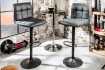 Lot de 2 tabourets de bar design en simili cuir noir Chaises de sal...