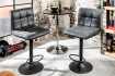 Lot de 2 tabourets de bar design en simili cuir noir Chaises de sal...