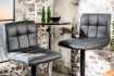 Lot de 2 tabourets de bar design en simili cuir noir Chaises de sal...