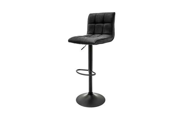 Lot de 2 tabourets de bar design en simili cuir noir Chaises de sal...