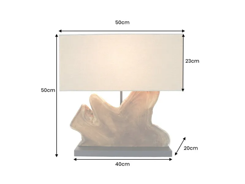 Lampe à poser contemporaine de 40cm coloris noir en laine et en bét...