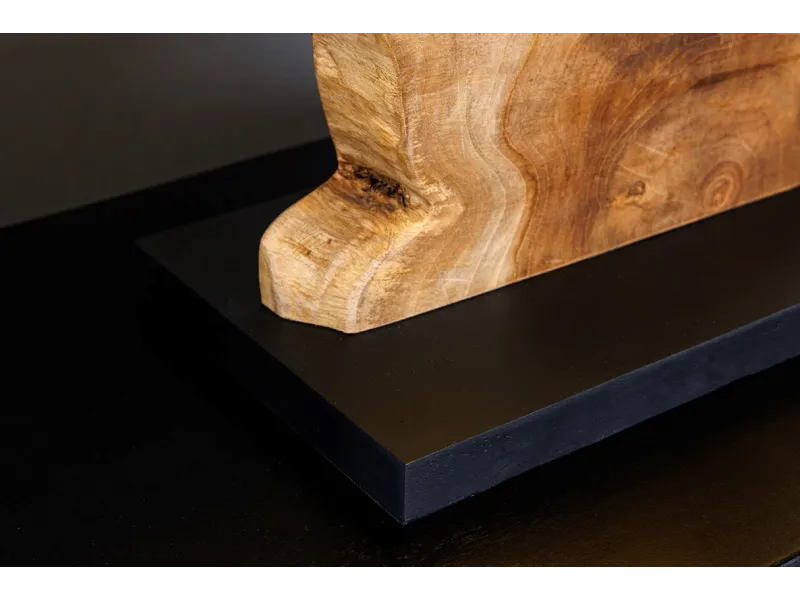 Lampe à poser contemporaine de 40cm coloris noir en laine et en bét...