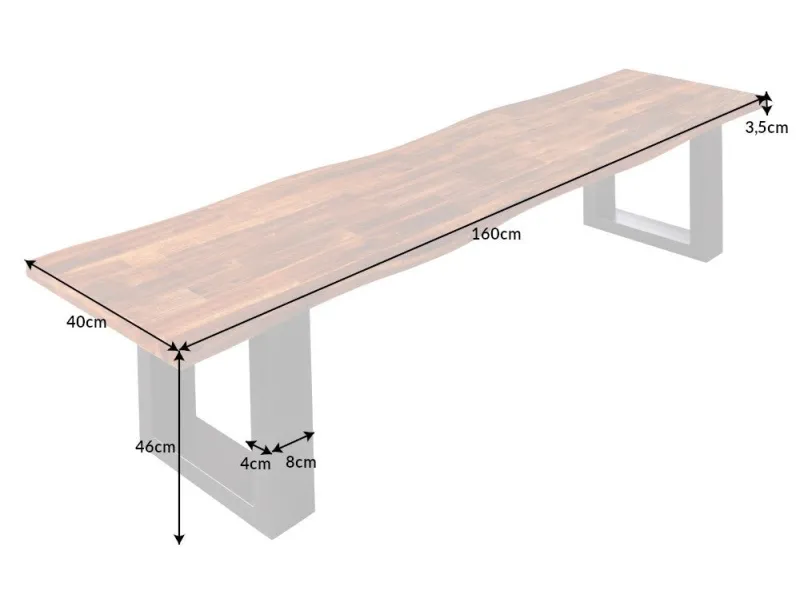 Banc 160 cm design industriel en bois et métal Chaises de salle à m...