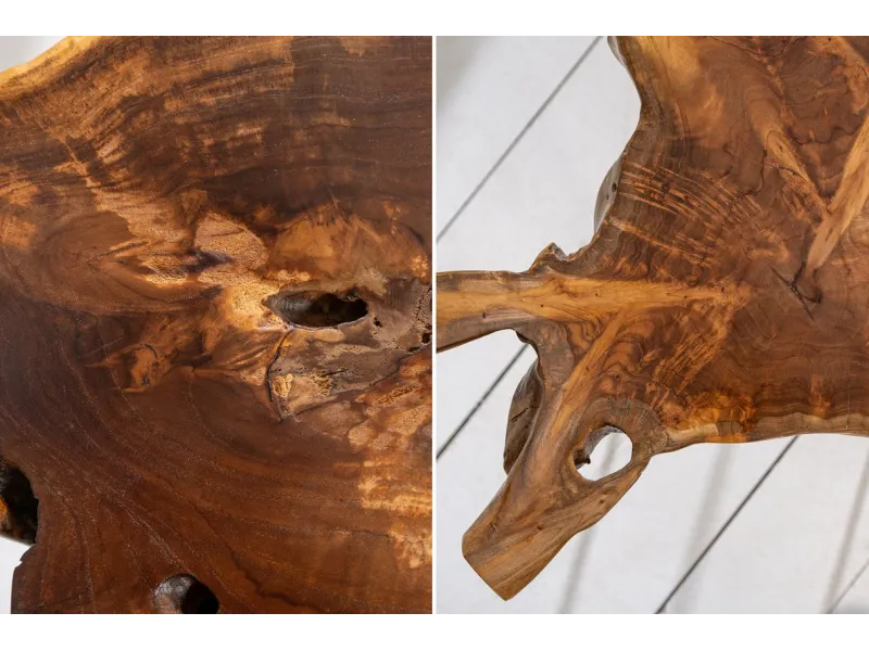 Table d'appoint en bois massif style rustique Table d'appoint  |adenia...