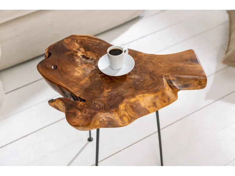 Table d'appoint en bois massif style rustique Table d'appoint  |adenia...