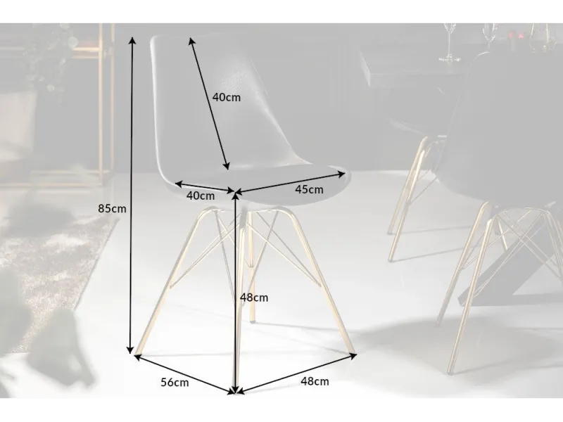 Lot de 4 chaises modernes en polyester coloris gris antique Chaises...