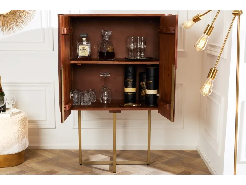 Barière antique design Sheesham coloris marron 150cm  pas cher