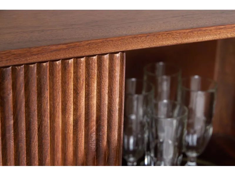 Barière antique design Sheesham coloris marron 150cm  pas cher