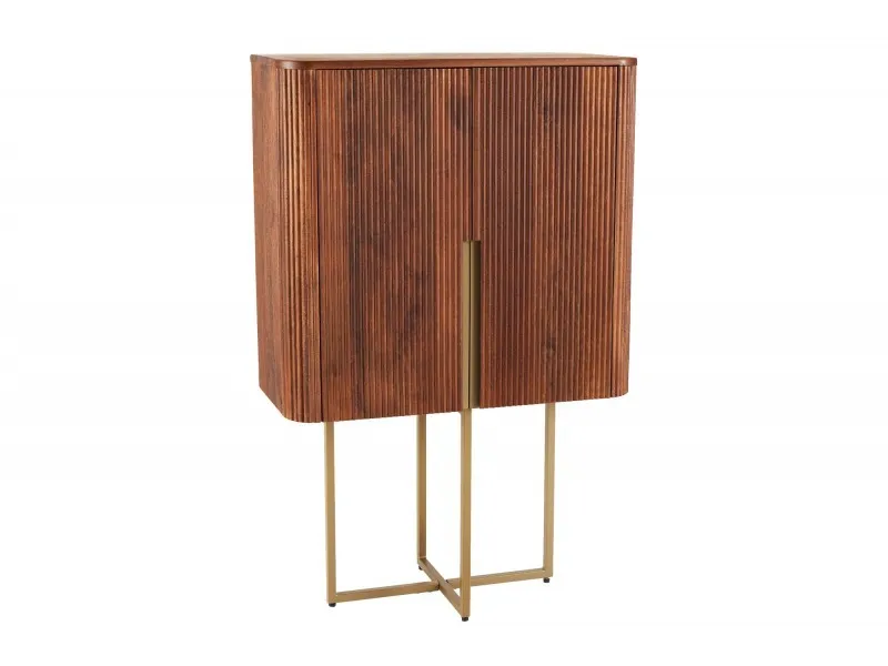 Barière antique design Sheesham coloris marron 150cm  pas cher