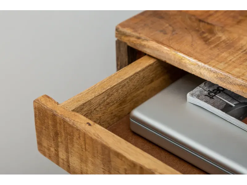 Bureau design 120x75 cm pour ordinateur portable teinté noir Secrét...