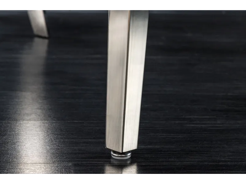 Canapé Banquette en Velours Gris - Style Baroque