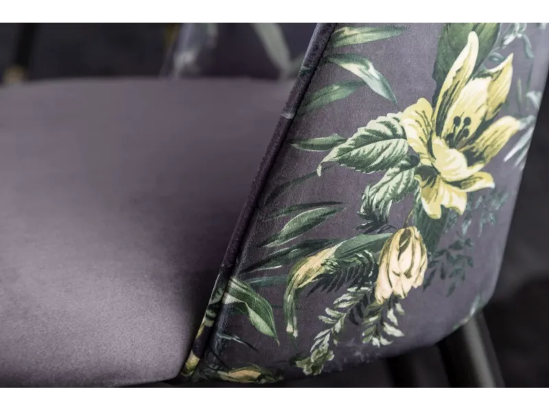 Chaise de salle à manger design baroque coloris gris argenté home |...