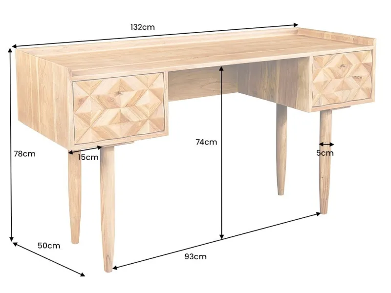 Bureau de 120cm design Scandinave coloris blanc Secrétaire |adeniahome...