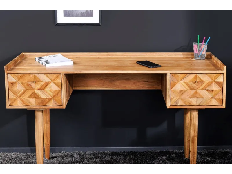 Bureau de 120cm design Scandinave coloris blanc Secrétaire |adeniahome...