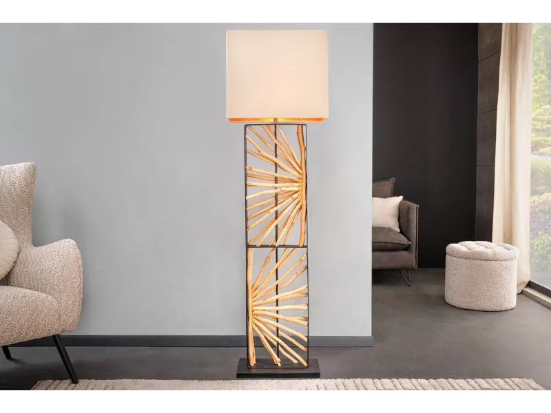 Lampadaire design naturel en bois flotté 163cm pas cher