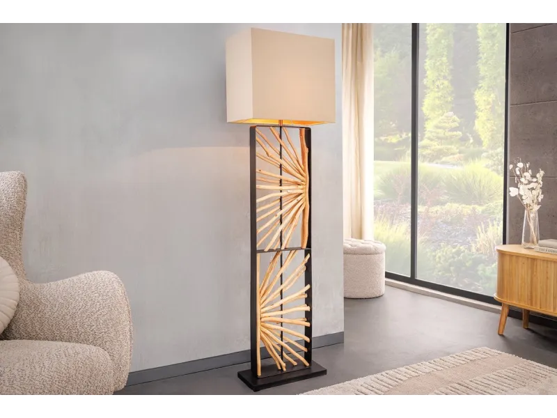 Lampadaire design naturel en bois flotté 163cm pas cher