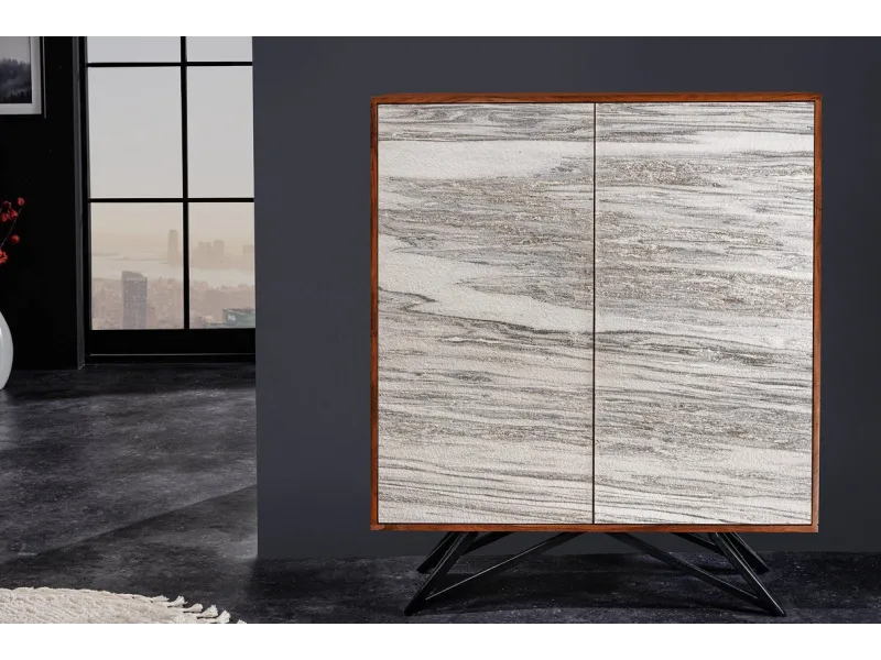 Buffet Haut design minimal en bois massif 120cm pas cher