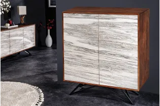 Buffet Haut design minimal en bois massif 120cm pas cher