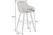 Lot de 2 tabourets de bar en velours coloris taupe