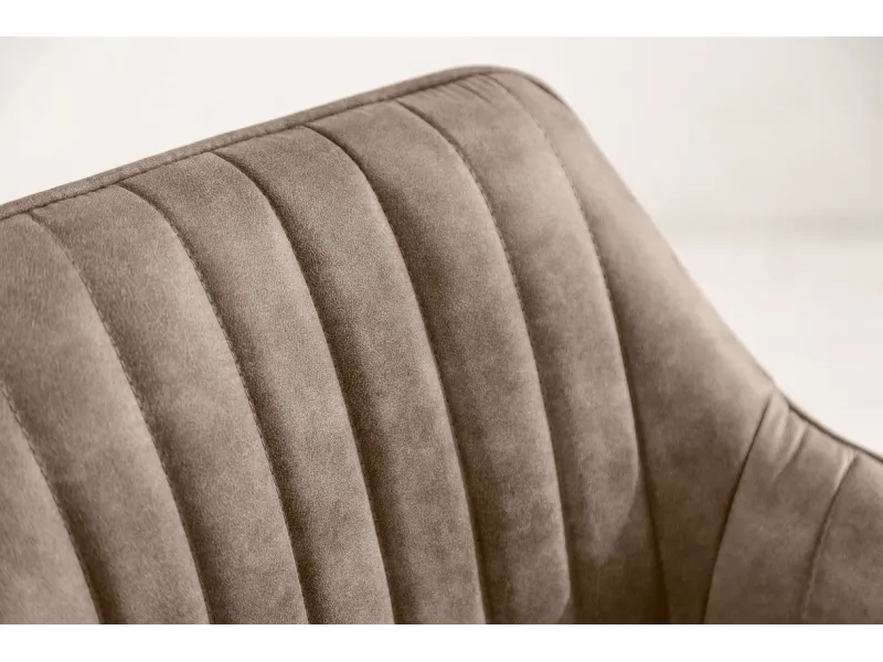 Lot de 2 tabourets de bar en velours coloris taupe