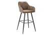 Lot de 2 tabourets de bar en velours coloris taupe