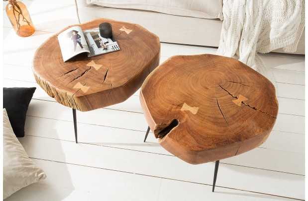 Table d'appoint en bois design industriel Table d'appoint  |adeniahome...