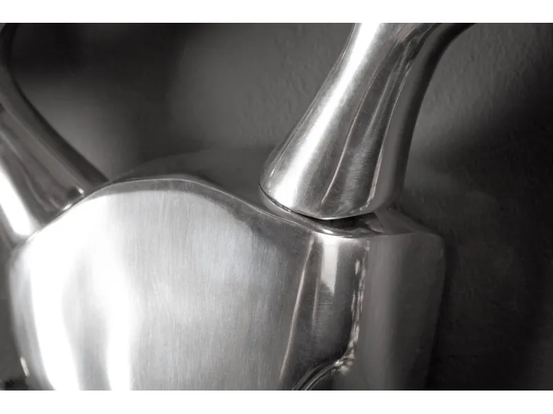 Trophée mural design Tête de Cerf 90 cm en aluminium argenté Objets...