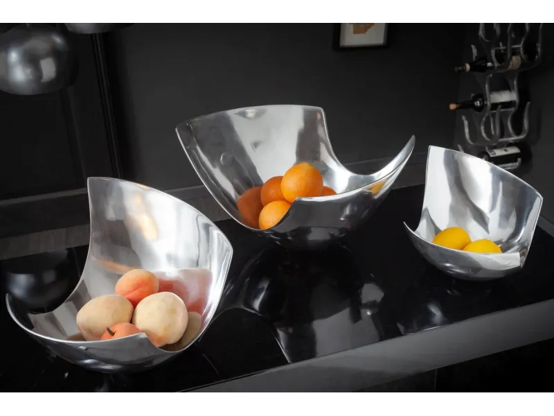 Corbeille de fruit 25 cm en aluminium argenté Objets de décoration ...