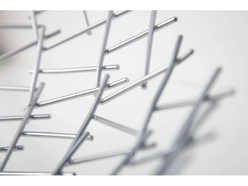 Corbeille de fruit moderne en métal argenté Objets de décoration  |...