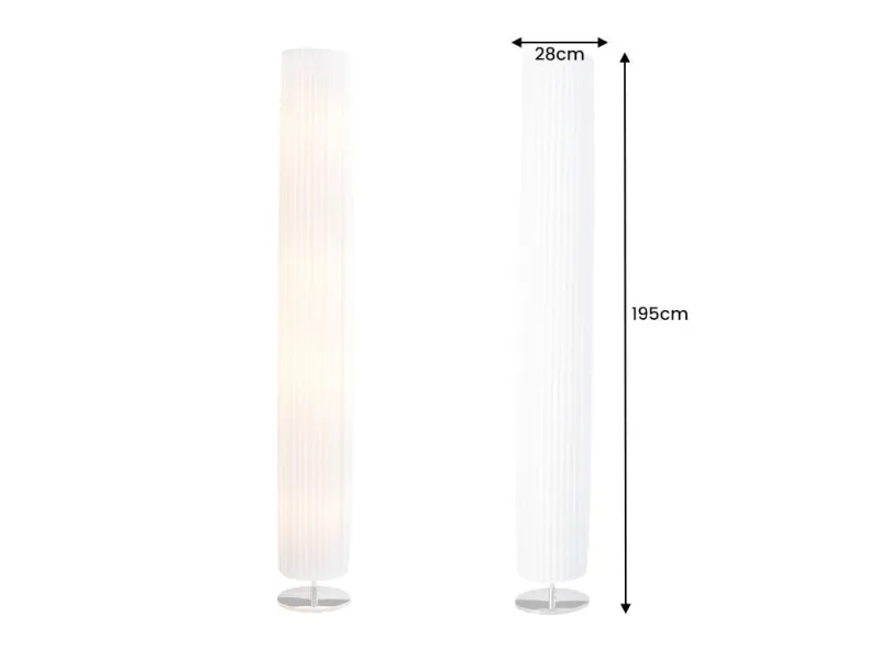 Lampadaire en tissu blanc 200 cm | Adenia home