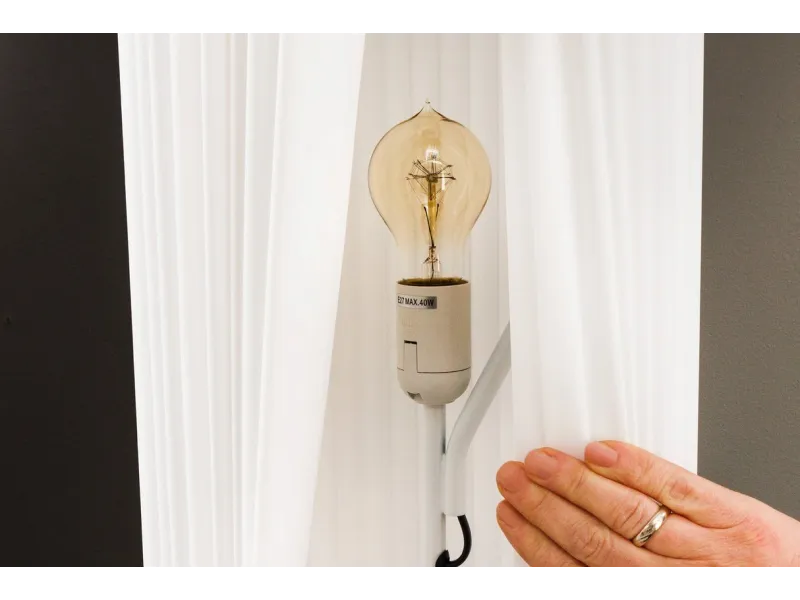 Lampadaire en tissu blanc 200 cm | Adenia home