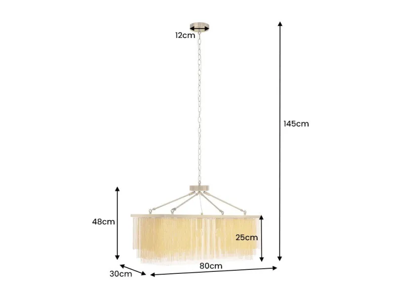 Lampe suspendue nacrée 64cm avec anneaux Suspensions |adeniahome.com