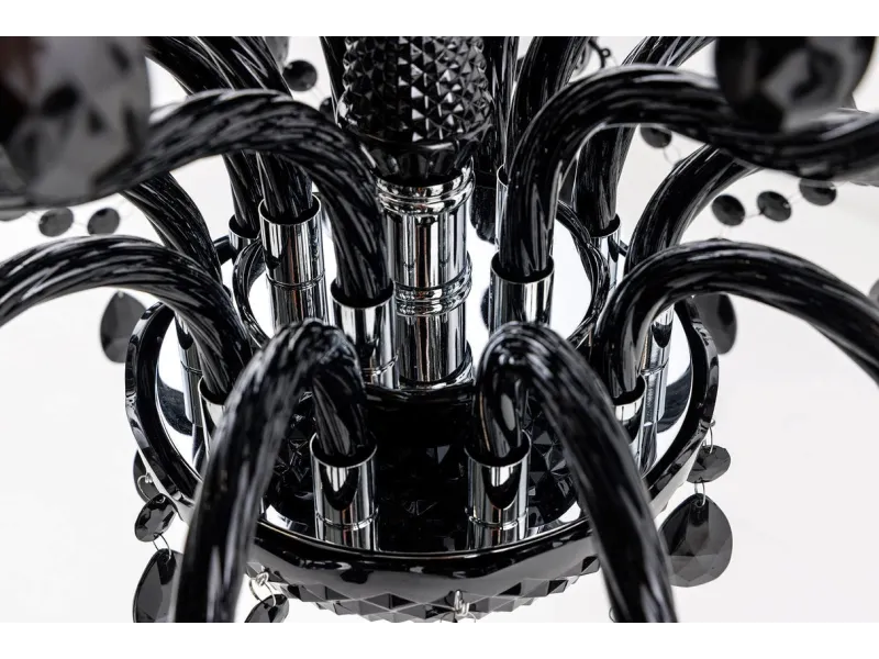 Lustre noir avec 15 bougies Suspensions |adeniahome.com