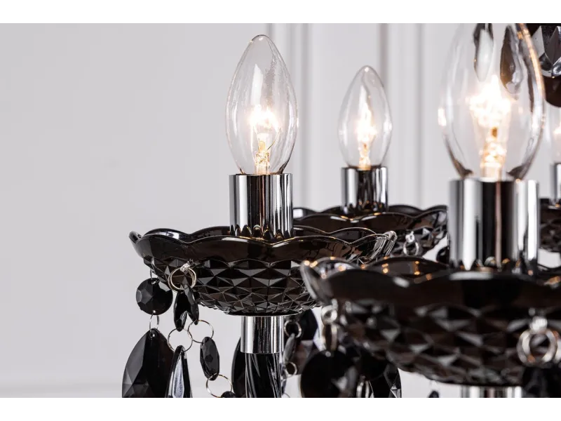 Lustre noir avec 15 bougies Suspensions |adeniahome.com