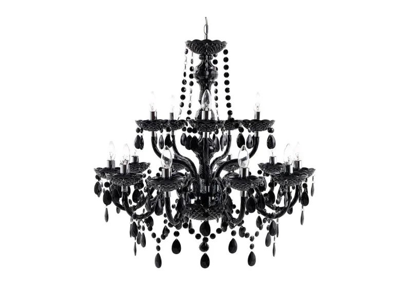 Lustre noir avec 15 bougies Suspensions |adeniahome.com