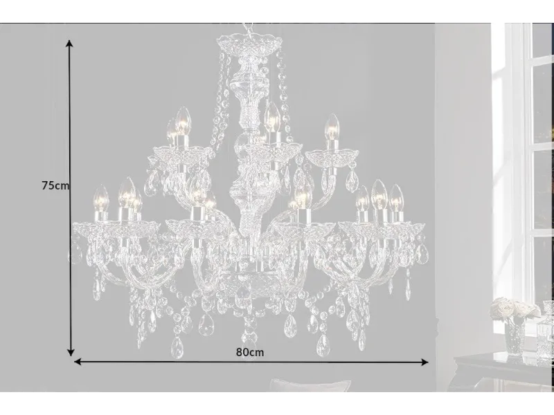 Lustre original à 15 bougies coloris transparent Suspensions |adeniahome...