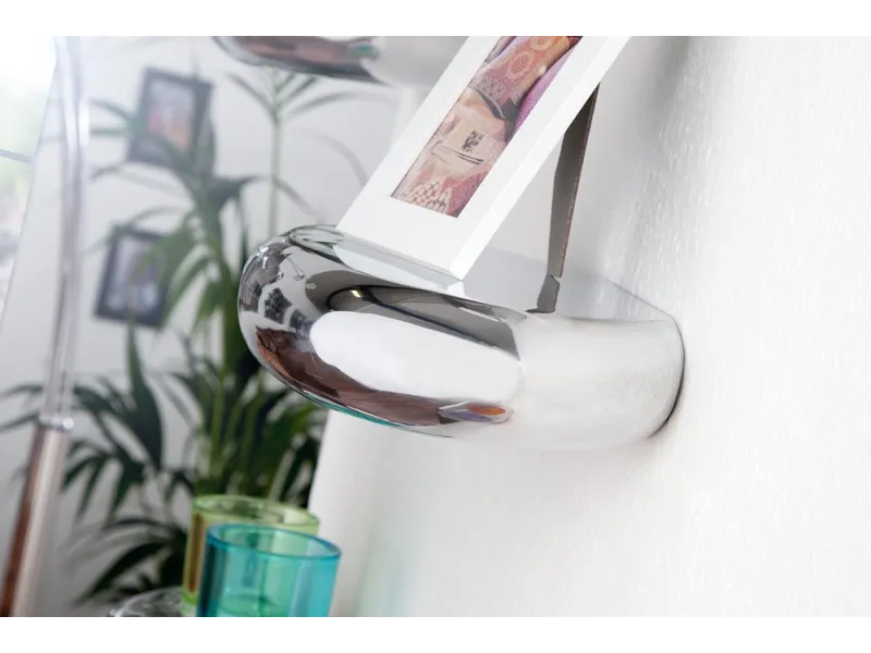 Étagère murale 5 pièces design LARME en aluminium argenté  |adeniahome...