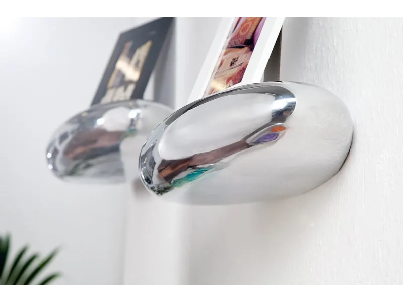 Étagère murale 5 pièces design LARME en aluminium argenté  |adeniahome...